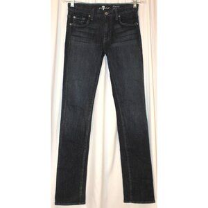 7 For All Mankind Kimmie Straight Leg Jeans Dark Blue Size 27 x33 Inseam Stretch